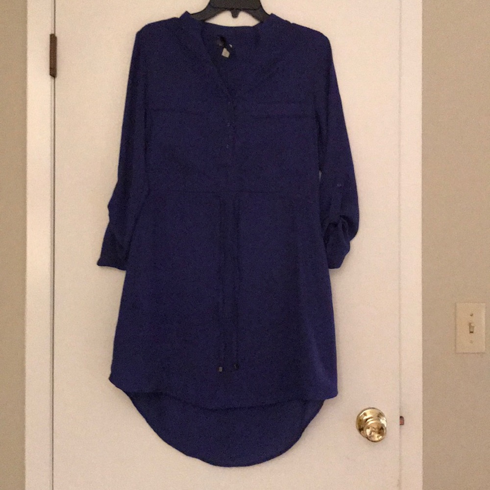 Blue button up dress